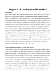 Er reality-tv public service | Dansk