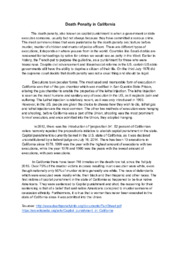 Death Penalty in California | Essay