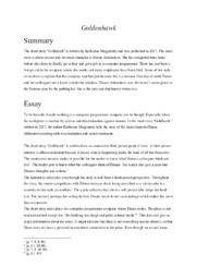 ‘Goldenhawk’ | Analytical essay