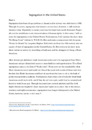 Segregation in the United States | Essay