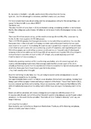Speech about Brexit