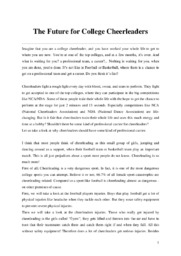 The Future for College Cheerleaders | Manucript for speech