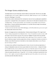 The Hunger Games | Analytical essay