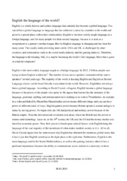 English the language of the world | Essay