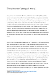 The dream of an equal world | Speech