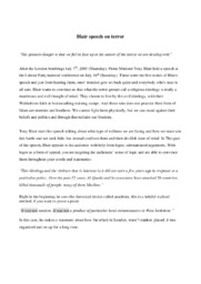 Blair speech on terror