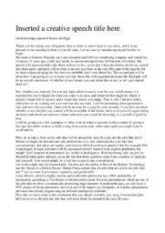 Roosevelt High Longterm Career Plan | Written Speech