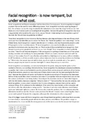 Facial recognition | is now rampant, but under what cost