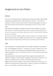 Bernie Sanders’ speech | Non-fiction analysis