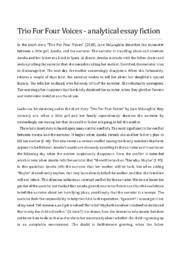 Trio For Four Voices | analytical essay fiction