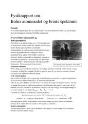 Bohrs atommodel og brints spektrum | Fysikrapport