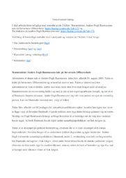 Anders Fogh Rasmussens tale | Historie analyse