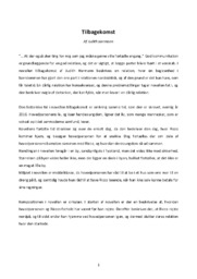 Tilbagekomst | Analyse | Judith Hermann