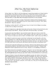 ‘After You, My Dear Alphonse’ | Analytical essay