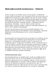 Makroøkonomisk Landanalyse | Holland | IØ Opgave