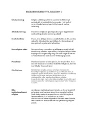 Begrebsliste | Religion noter