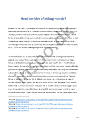 Hvad der blev af etik og morale?