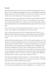 Speech about racism