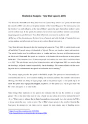 Tony Blair speech 2005 | Rhetorical Analysis