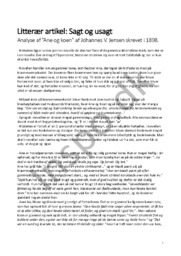 Analyse af ”Ane og koen” af Johannes V. Jensen