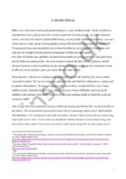 A divided Britain | Engelsk