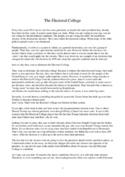 The Electoral College | Argumentative essay