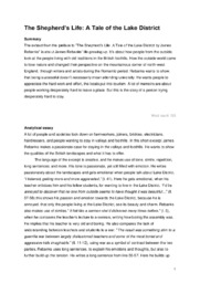 ‘The Shepherd’s Life A Tale of the Lake District’ | Analytical essay