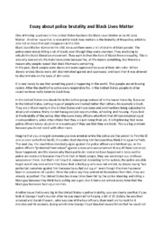 Black Lives Matter essay