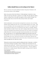 Indias’ future essay