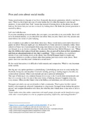 Social media pros and cons