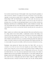 Social Mobility in Britain essay