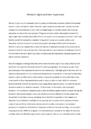 Womens rights | Essay