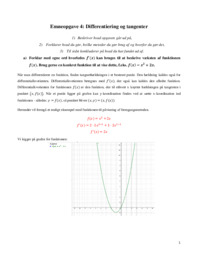 Differentiering og tangenter | Emneopgave
