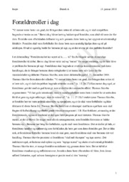 Kronik Forældreroller i dag | opgave 4 | Eksamenssæt den 24. maj 2016