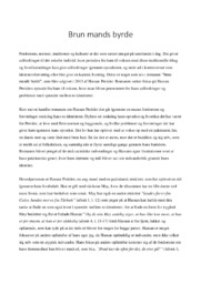 Analyse af romanen Brun Mands Byrde