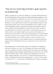 Hvis du har tænkt dig at få børn… | Analyse – Mette Østergaard