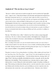 Analytical Essay | The sin bin or Lucy’s heart