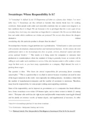 Analytical Essay | Sweatshops