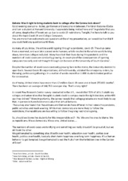 Students back after the Corona lock-down | Speech