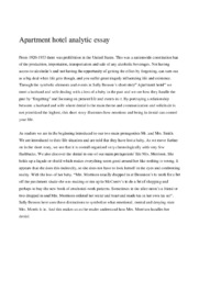 ‘Apartment hotel’ | Analytical essay