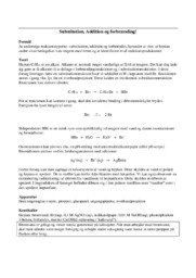 Substitution, Addition og forbrænding | Kemirapport