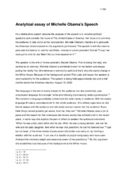 Michelle Obama speeh | Analytical essay