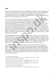 Written assignment about UBER