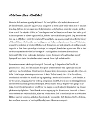 MeToo eller NotMe | Essay