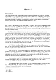 Manhood | Analytical essay