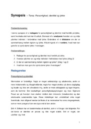 Personlighed, identitet og lykke | Redegørelse