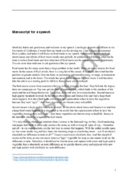 Manuscript for a speech | Food waste