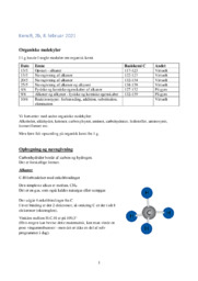 Kemi stx noter | Organiske molekyler | Noter