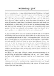 Donald Trump’s speech | Analytical essay