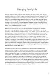 Changing Family Life | Speech